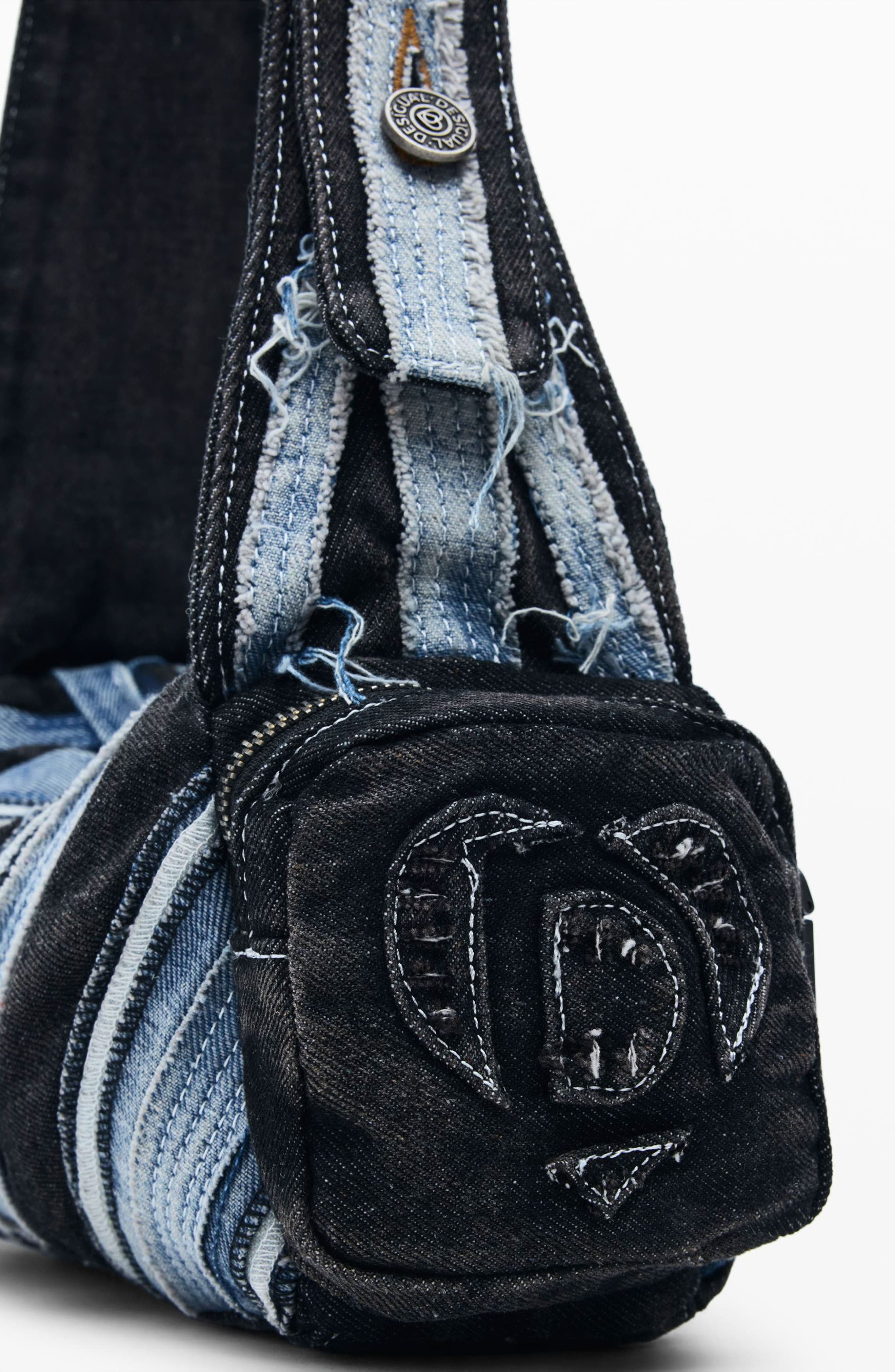 Desigual Denim Shoulder Bag, Alternate, color, Dark Blue