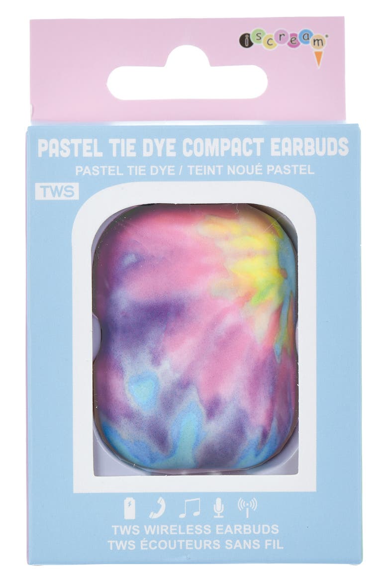 Pastel Tie Dye Earbuds with Case, Alternate, color, PASTEL PINK
