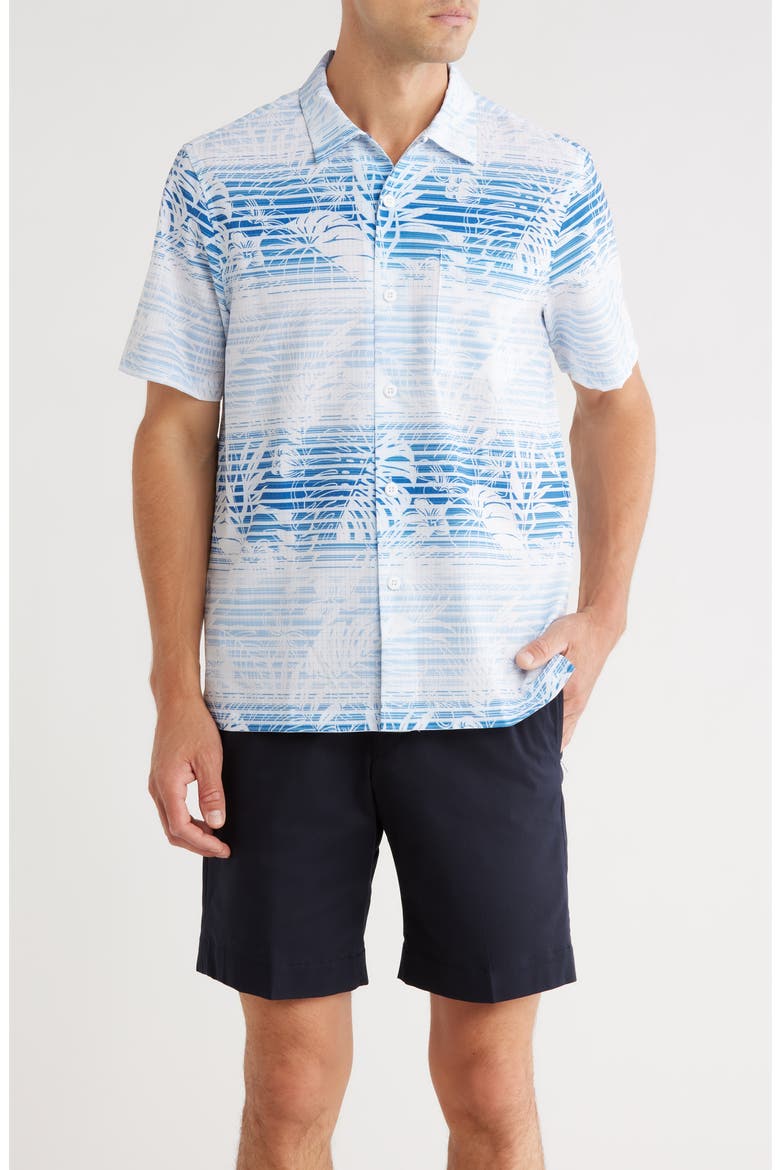 Bahama Coast Sardinia Seas IslandZone® Short Sleeve Button-Up Shirt, Main, color, VICTORIA BLUE