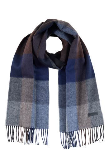 Bruno Magli Buffalo Plaid Double Face Silk & Cashmere Blend Scarf In Multi