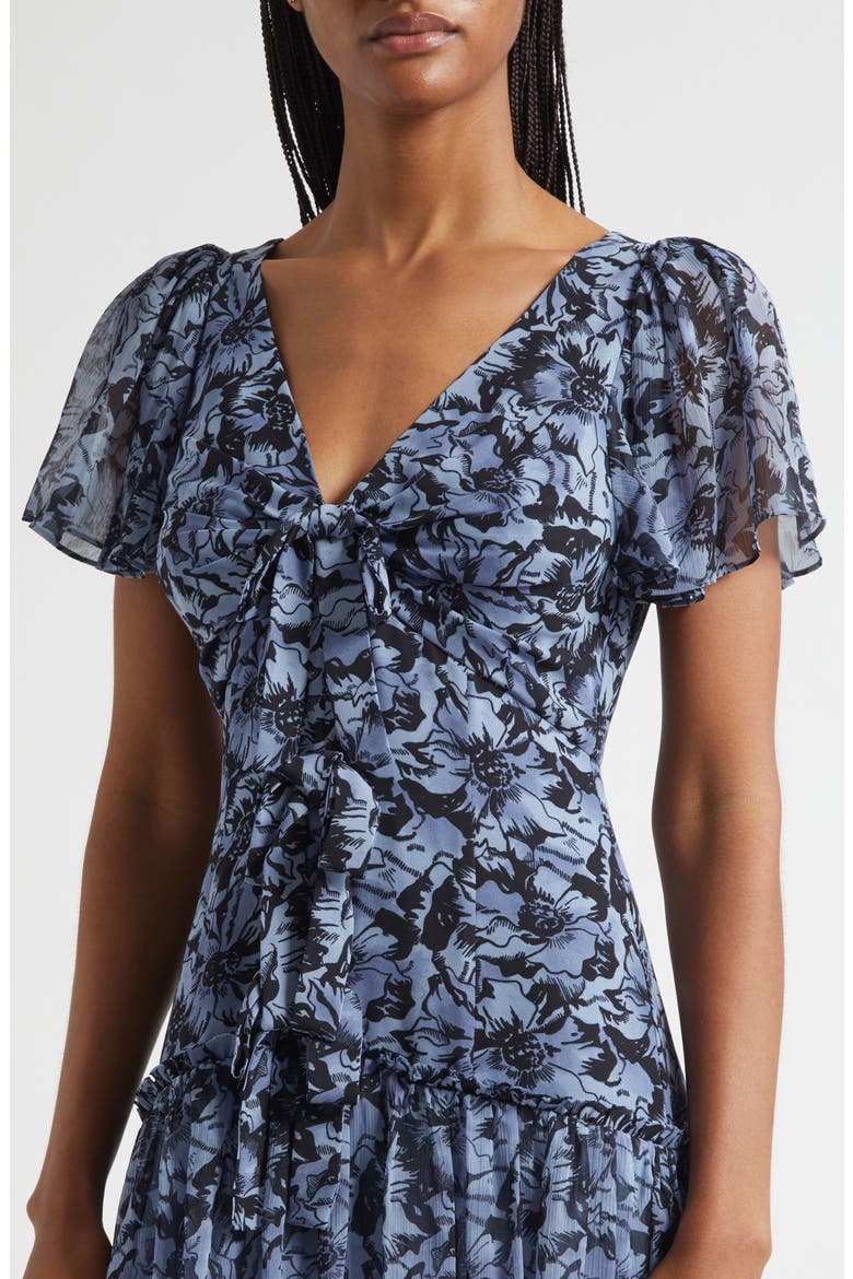 Graphic Cosmos Grizzo Maxi Dress, Alternate, color, IRIS CLOUD/ BLACK