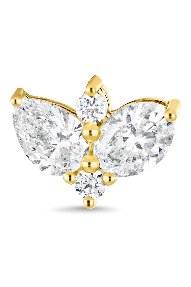 18K Gold Maya Diamond Triple Marquis Stud Earrings (Online Trunk Show), Alternate, color, YELLOW