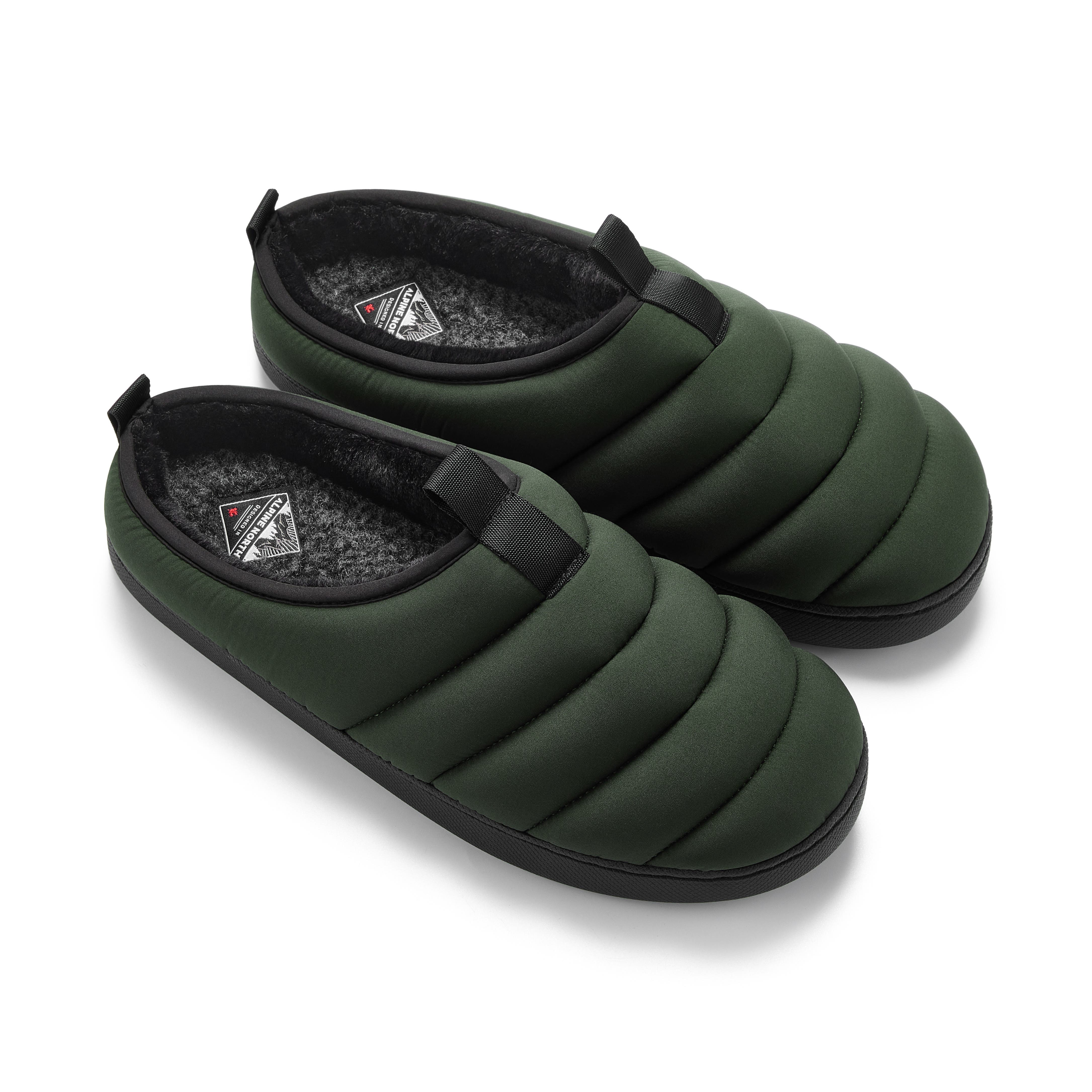 Seaton - Insulated Puffer Slippers, Alternate, color, DARK GREEN