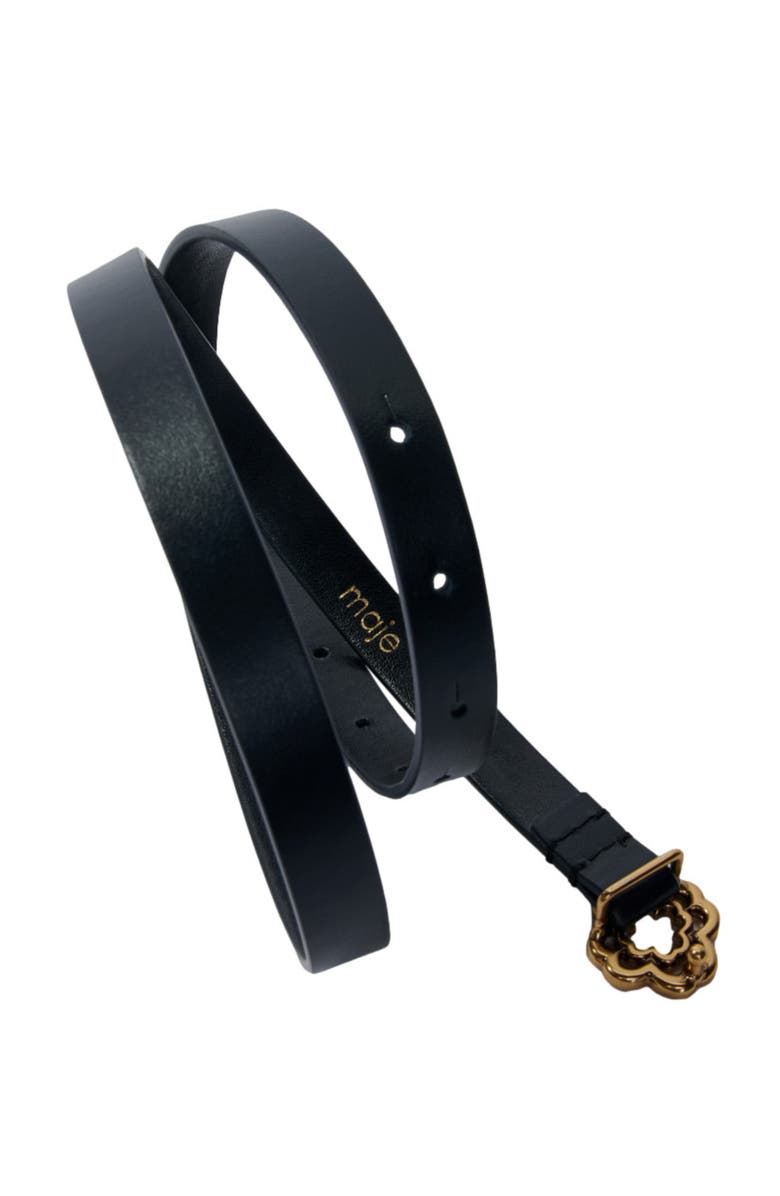 maje Slim Clover belt, Alternate, color, Black
