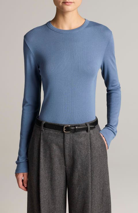Essential Long Sleeve Pima Cotton & Modal T-Shirt