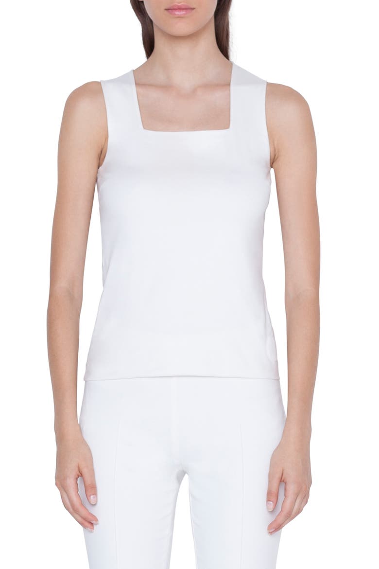 Square Neck Jersey Tank, Main, color, CREMA