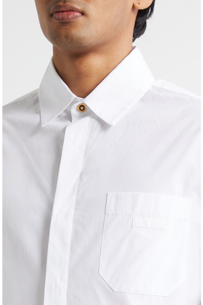 Cotton Poplin Button-Up Shirt, Alternate, color, OPTICAL WHITE