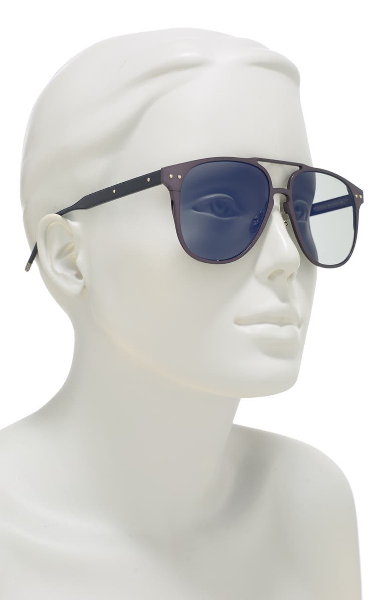Bottega Veneta 57mm Aviator Sunglasses, Alternate, color, 