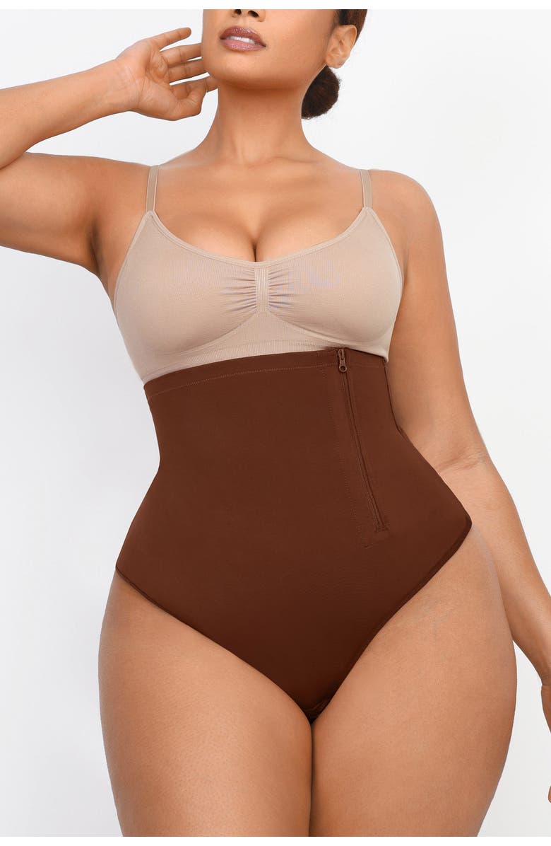 Shapellx Side Zip Shaping Panty, Alternate, color, Mocha