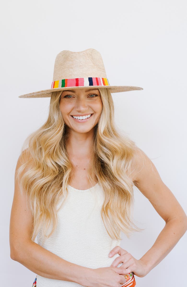 Sunshine Tienda Flor Palm Straw Hat, Alternate, color, 