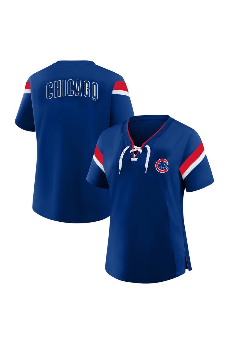 Women's Profile  Royal Chicago Cubs Lace-Up T-Shirt, Main, color, Royal
