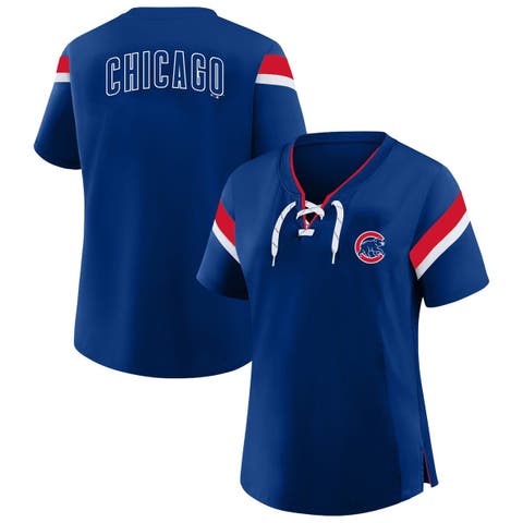 Women's Profile  Royal Chicago Cubs Lace-Up T-Shirt