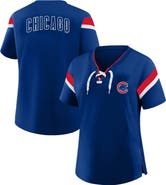 PROFILE Women's Profile  Royal Chicago Cubs Lace-Up T-Shirt