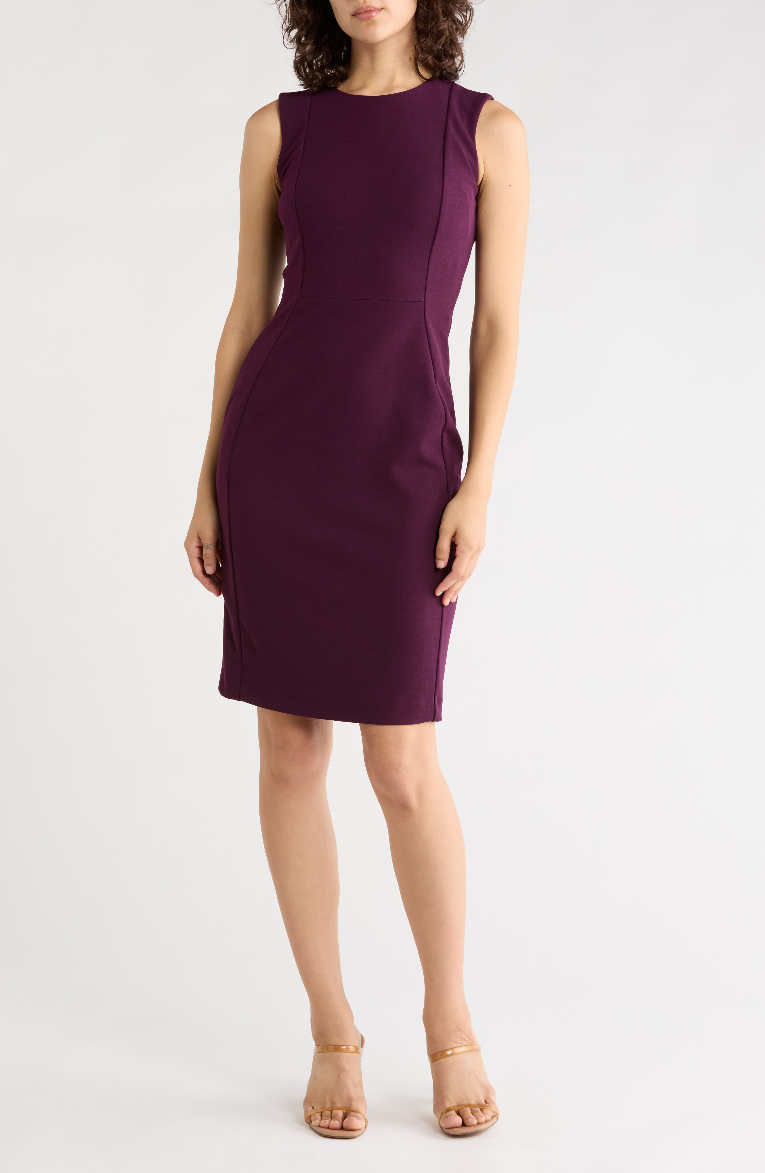 Solid Scuba Crepe Sheath Dress
