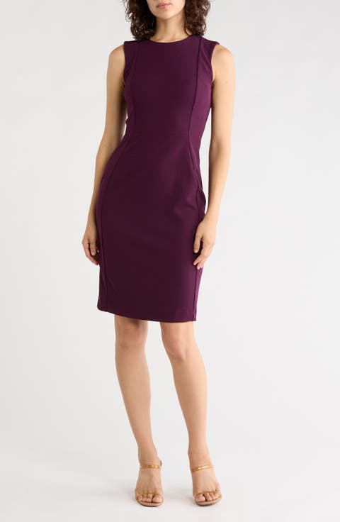 Solid Scuba Crepe Sheath Dress
