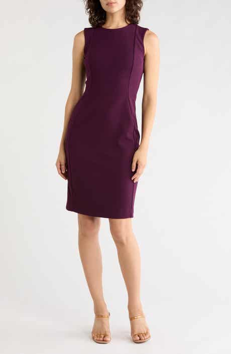 Solid Scuba Crepe Sheath Dress