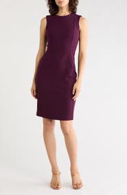 Calvin Klein Solid Scuba Crepe Sheath Dress