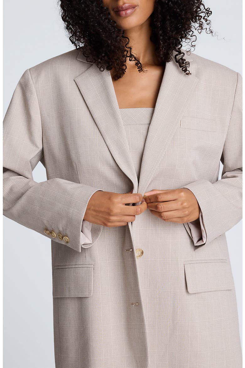Plaid Oversize Blazer, Alternate, color, STUCCO MULTI