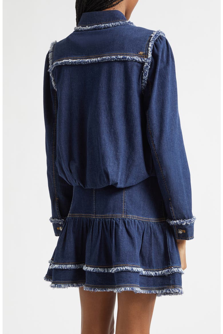 Indria Fringe Denim Jacket, Alternate, color, TWILIGHT