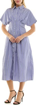 Nicole Miller Striped Shirtdress