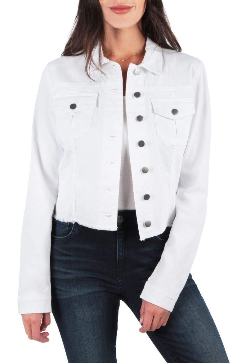 Kara Denim Jacket, Main, color, OPTIC WHITE