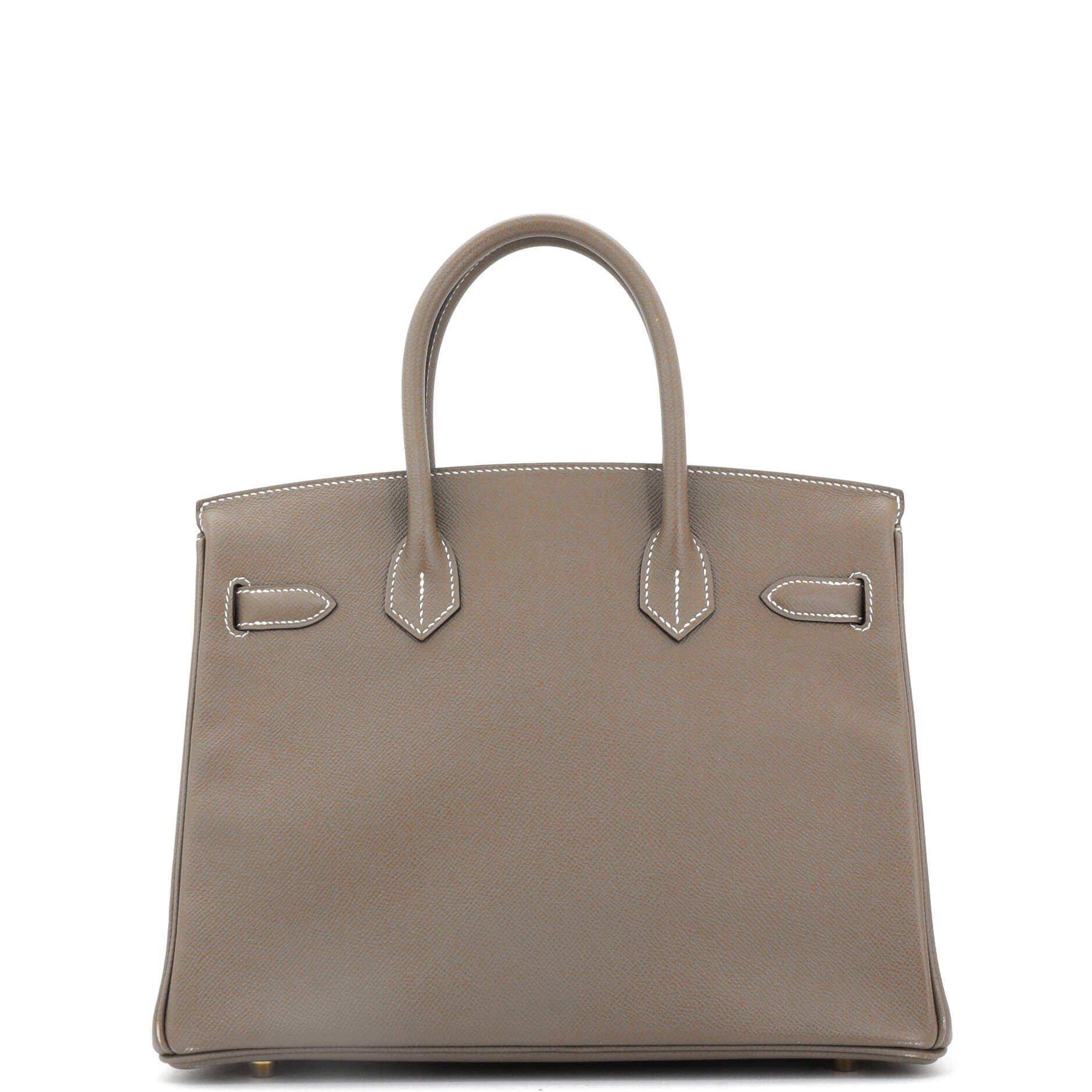 Pre-Owned Hermes Birkin Handbag Grey Epsom with Gold Hardware 30, Alternate, color, 