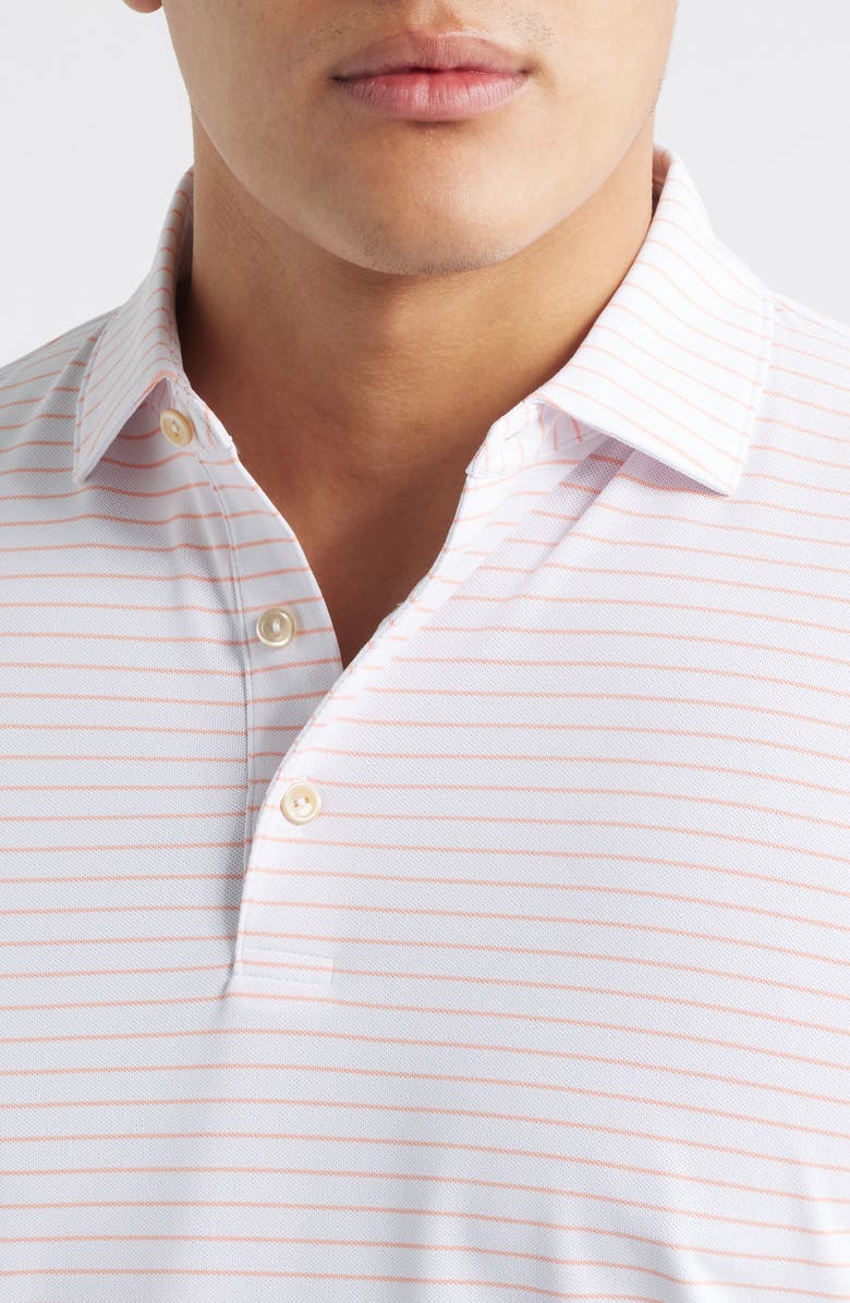Peter Millar Winston Stripe Performance Piqué Polo, Alternate, color, White