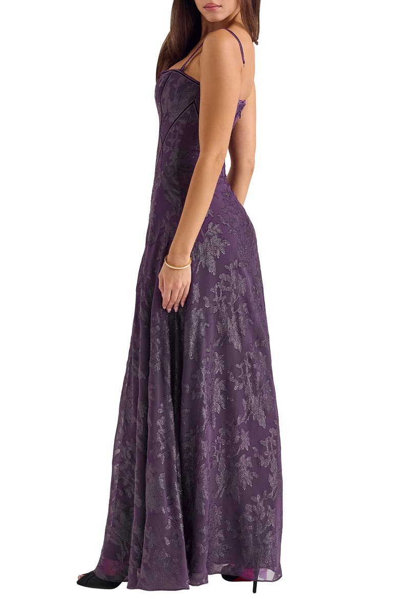 Esme Fil Coupé Gown, Alternate, color, WINTER BLOOM