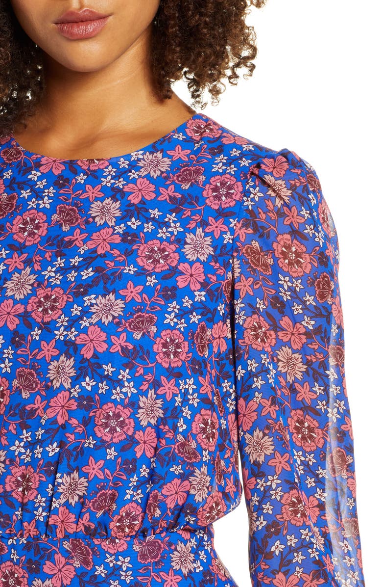 Chelsea28 Floral Fit & Flare Midi Dress, Alternate, color, 