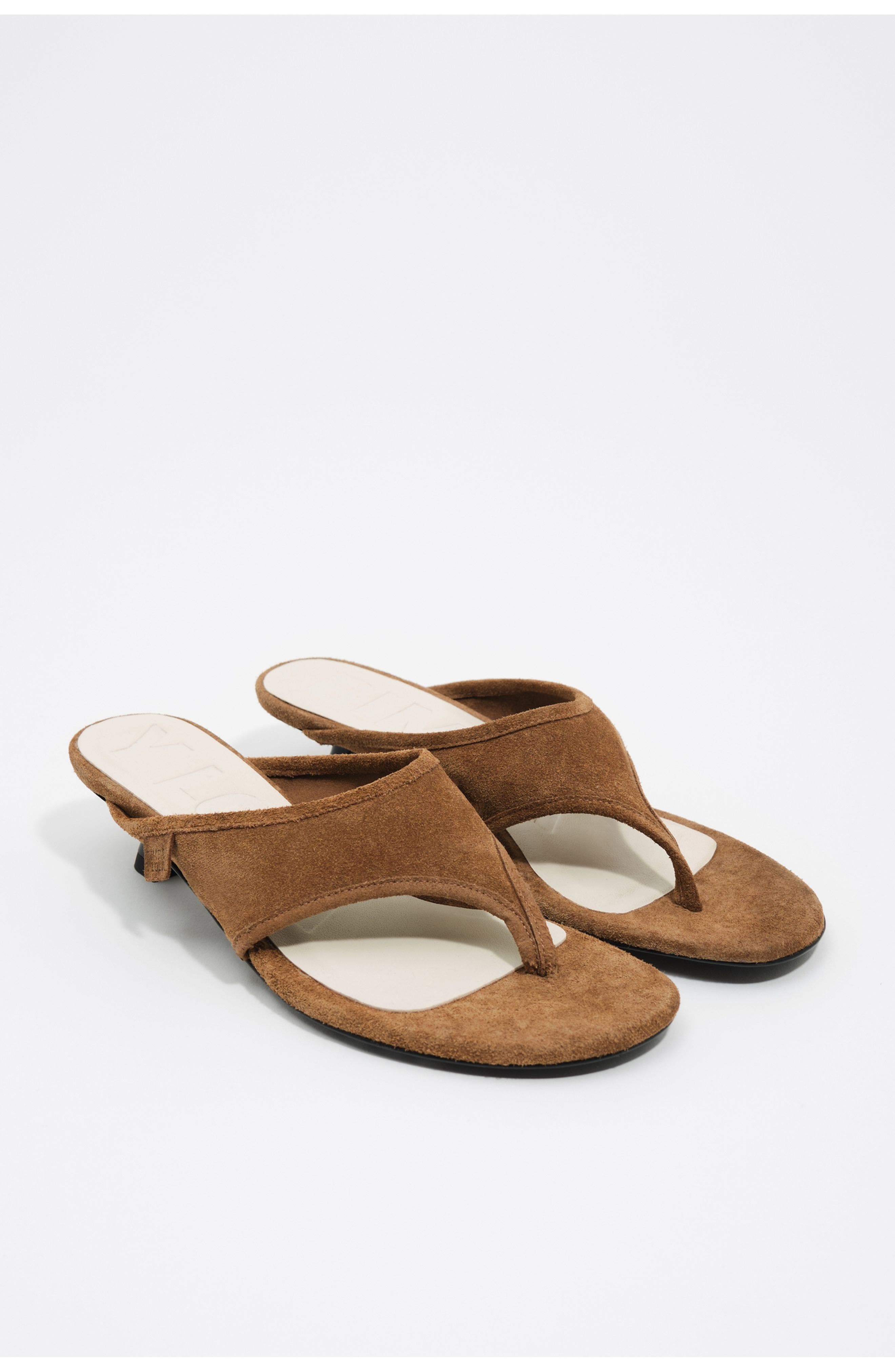 Suede Sandal with Heels, Alternate, color, TOAST