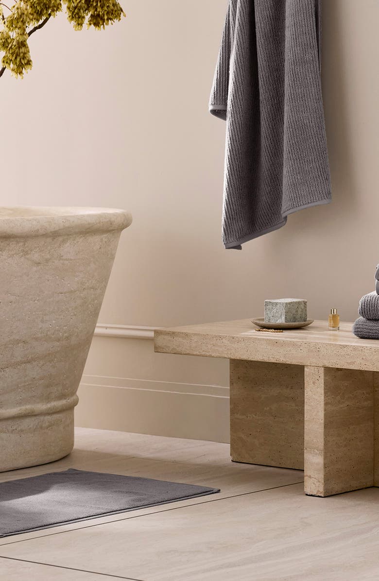 Boll & Branch Ribbed Organic Cotton Bath Mat, Alternate, color, 