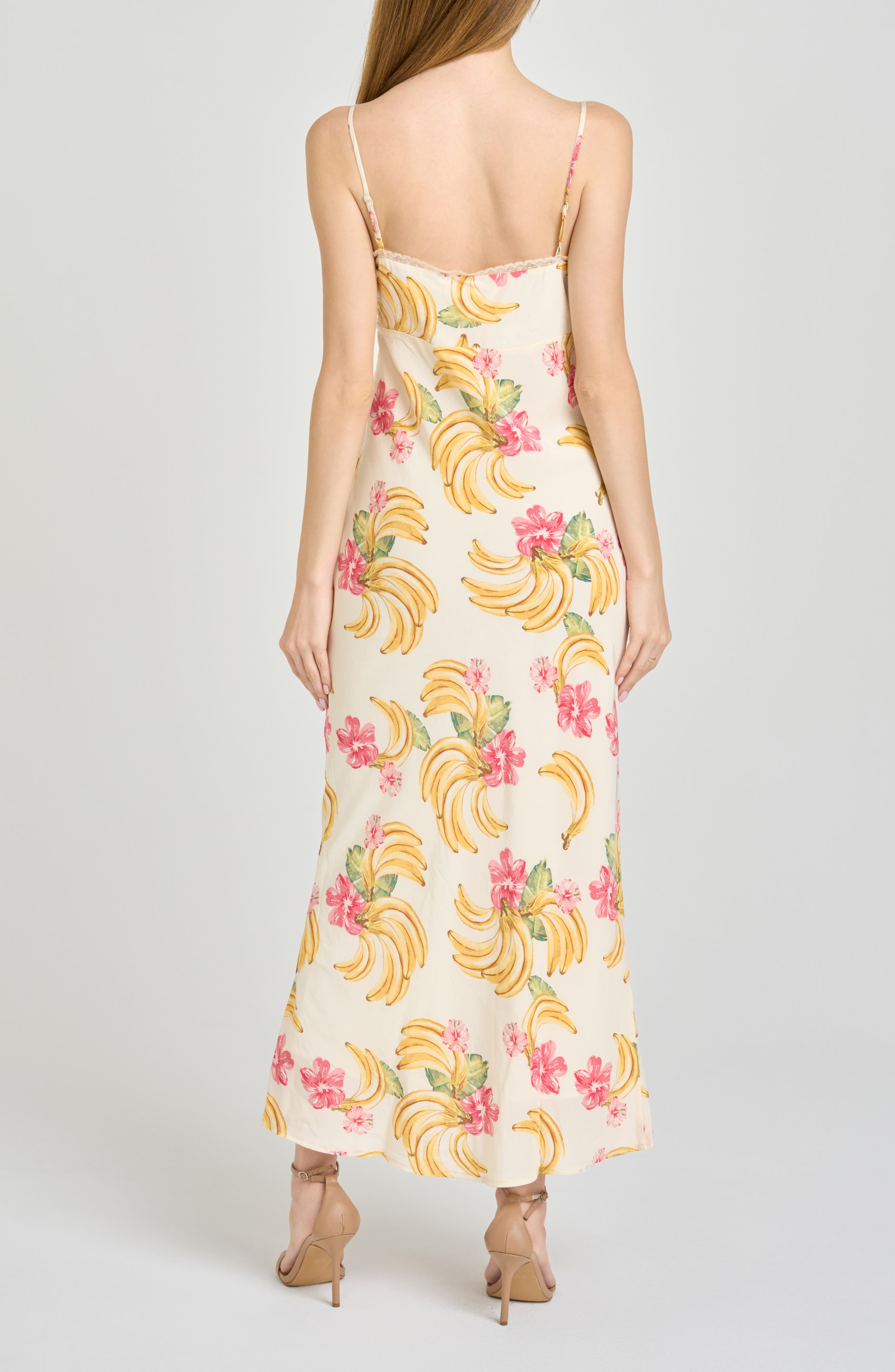 Calypso Fruit Print Lace Trim Midi Dress - image 2
