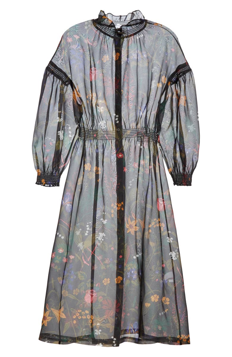 Rodebjer Nanna Floral Print Silk Organza Dress, Alternate, color, 