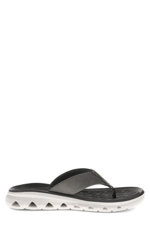 Dockers Mens Luka Synthetic Leather Casual Flip Flop Sandal Shoe In Black