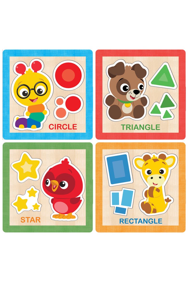 Baby Einstein Wood Puzzles 4-Pack, Alternate, color, Multicolor