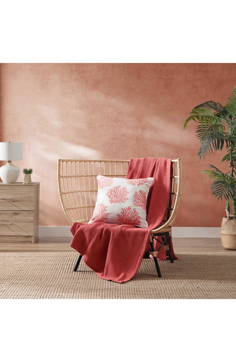 Tommy Bahama Coral Island Square Throw Pillow, Alternate, color, Light Coral