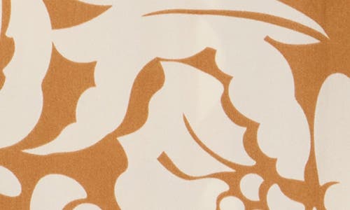 T Tahari Airflow Short Sleeve Button-up Shirt In Toffee/ivory Floral Print