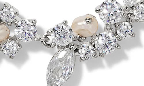 NADRI NADRI RAVISH LAUREL CUBIC ZIRCONIA & CULTURED PEARL FRONTAL NECKLACE