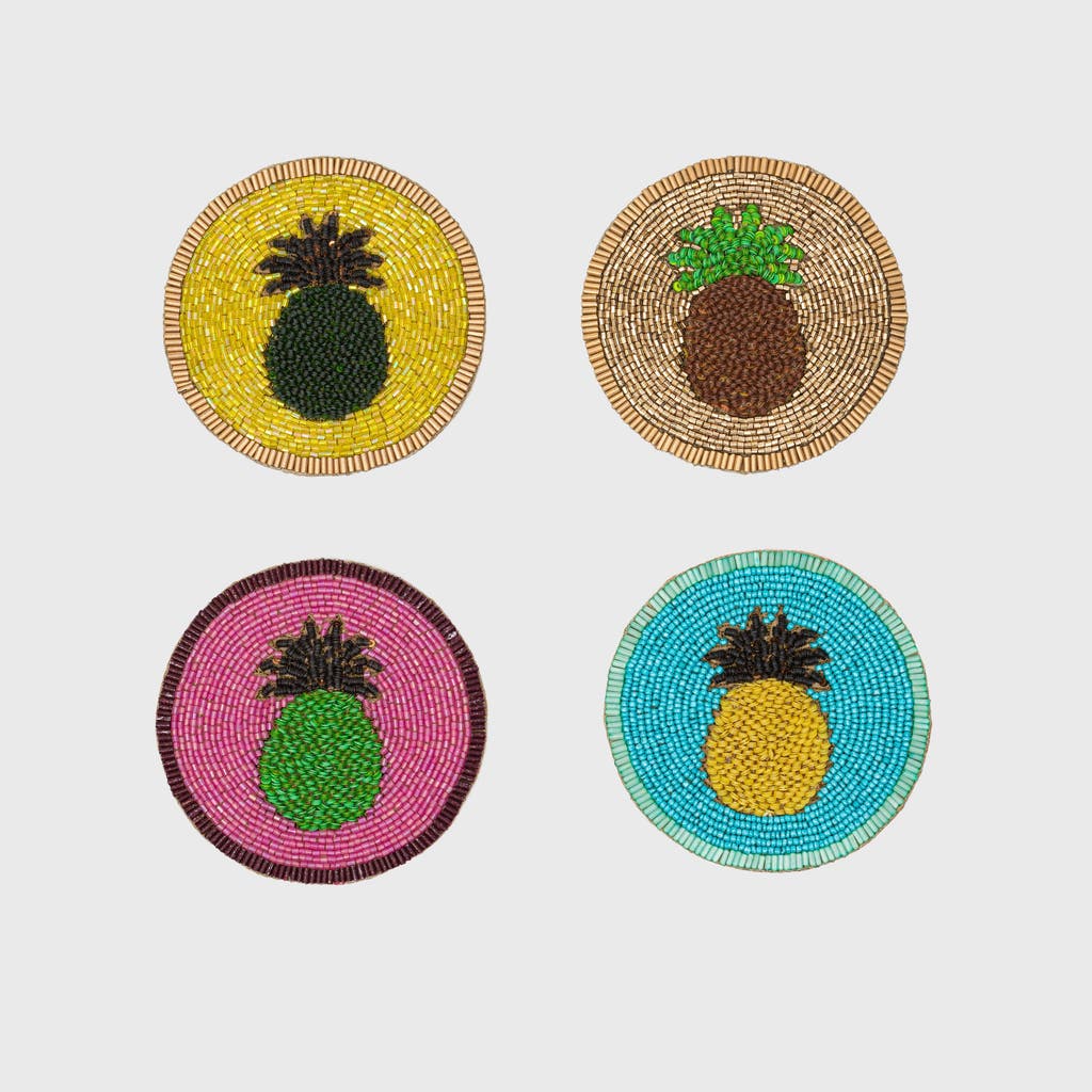 Joanna Buchanan Hand Beaded Coasters In Multi