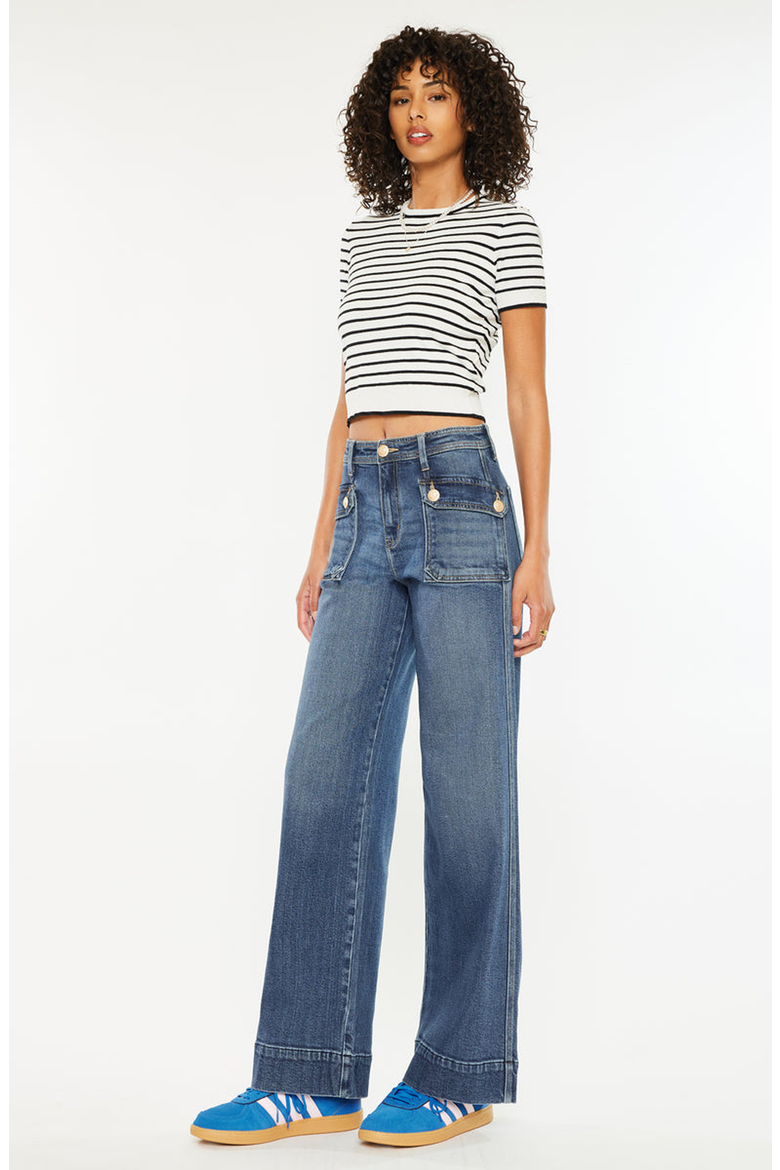 Luka High Rise Wide Leg Jeans, Alternate, color, Dark Wash