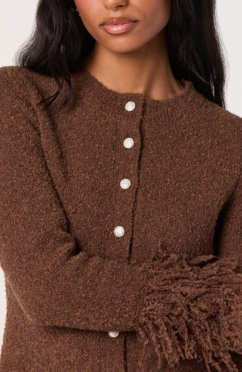 Astr The Label Fringe Sleeve Cardigan In Brown