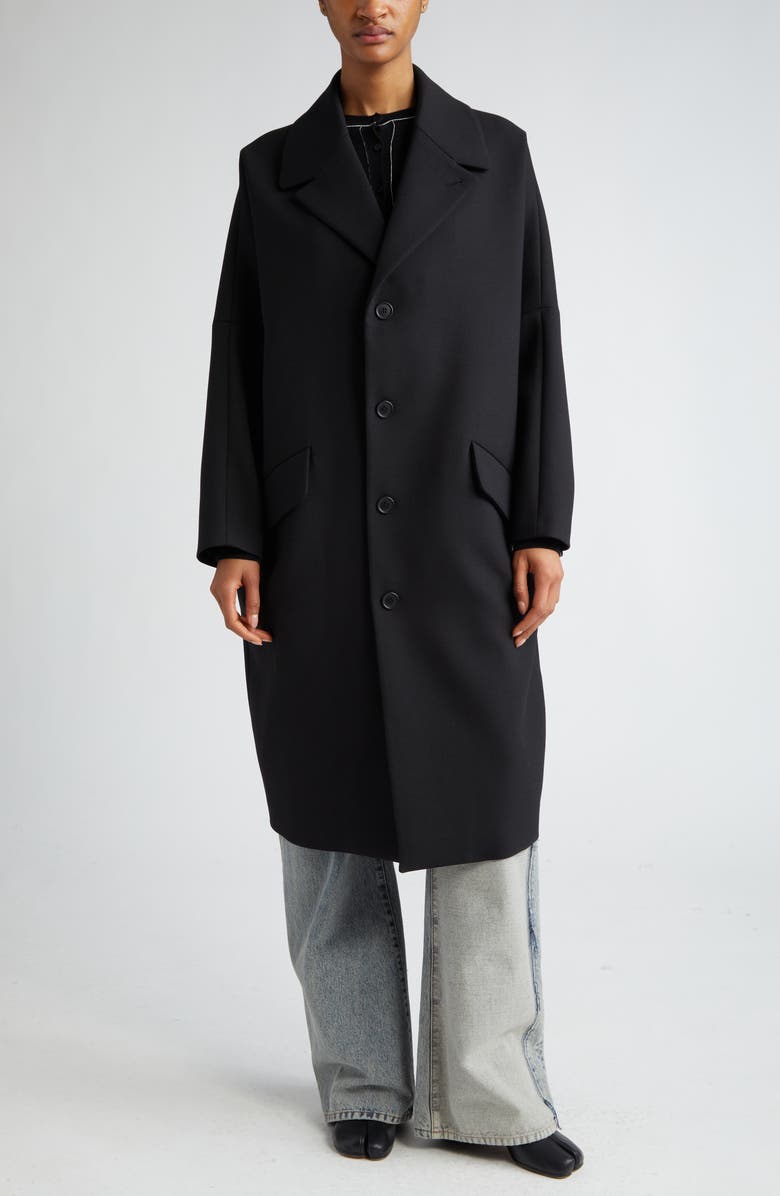 MM6 Maison Margiela Oversize Stretch Gabardine Coat, Alternate, color,