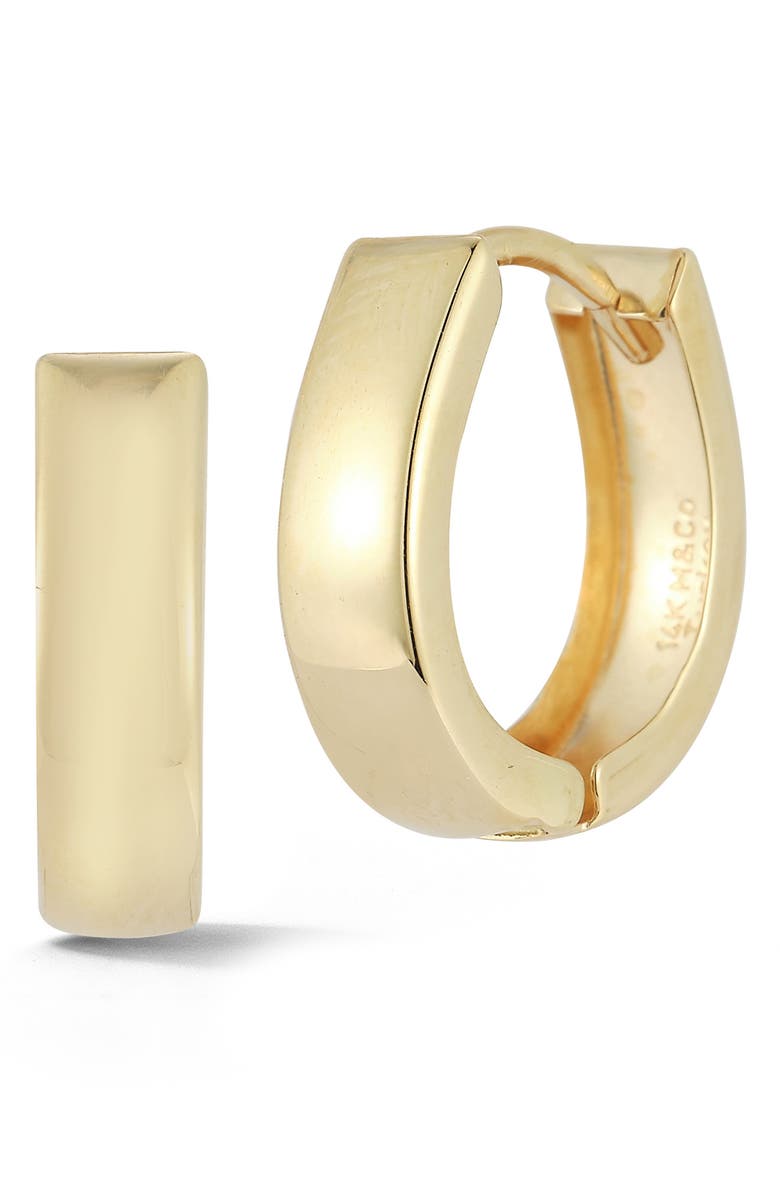 Ember Fine Jewelry 14K Gold Oval Huggie Hoop Earrings, Main, color, Gold