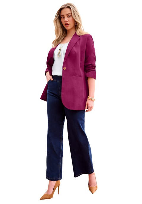 Plus Size Relaxed Boyfriend Blazer (Plus)
