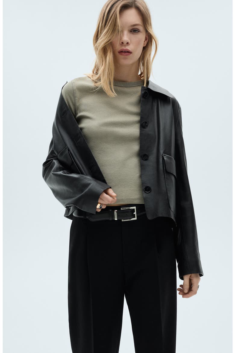 Pleated Straight Fit Pants, Alternate, color, BLACK