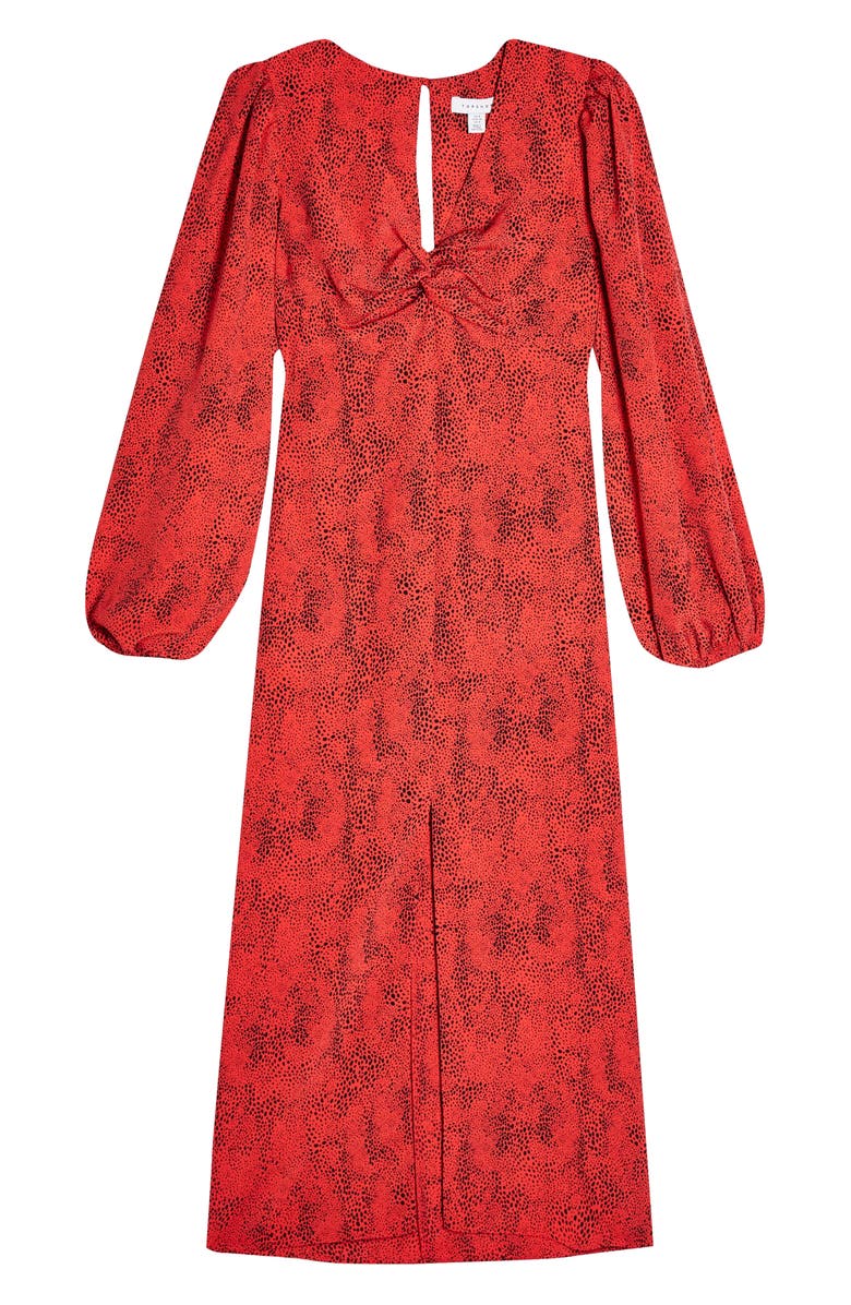 Topshop Animal Print Long Sleeve Maxi Dress, Alternate, color,