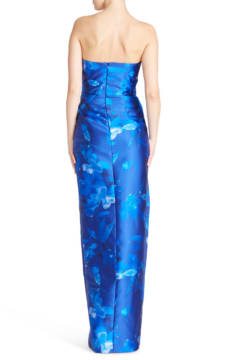 ML Monique Lhuillier Floral Strapless Column Gown, Alternate, color,