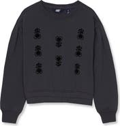 Lands' End Girls Crew Neck Embroidered Sweatshirt