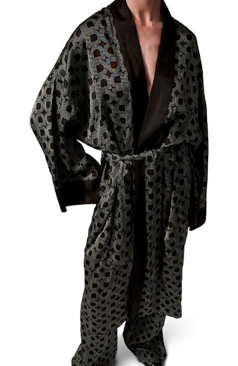 Rani Geometric Print Maxi Length Robe