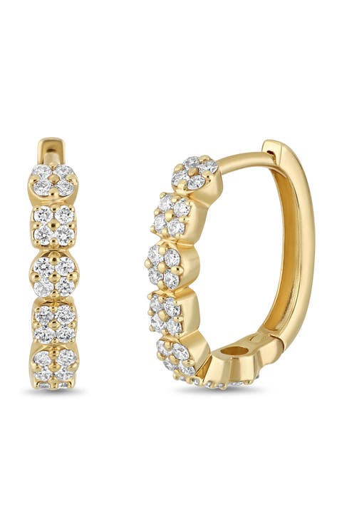 Maya 18K Yellow Gold Diamond Hoop Earrings